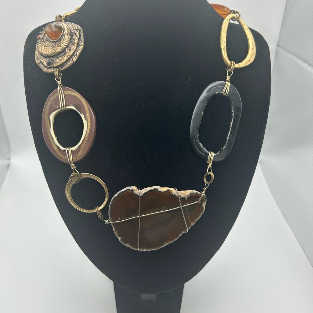 Chico’s Elegant Multicolor Stone Long Necklace